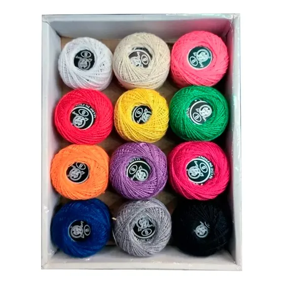 Pack De 12 Hilos Perle Para Bordado En Caja