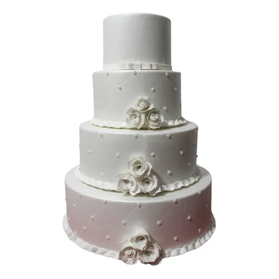 Bolo Fake  Casamento Com Pérolas Decorado Cenográfico Lindo