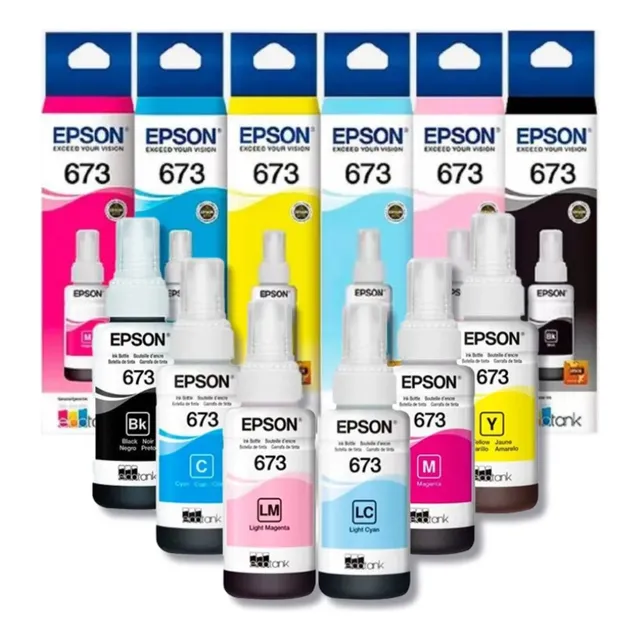 Tinta Original Epson T673 673 Pack X 6 L800 L805 L850 L1800
