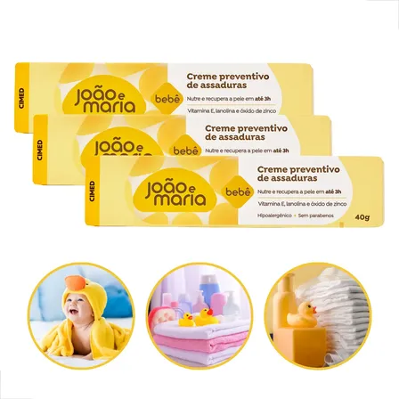 Kit 3 João E Maria Pomada Contra Assaduras 40g Bebê Rn Cimed