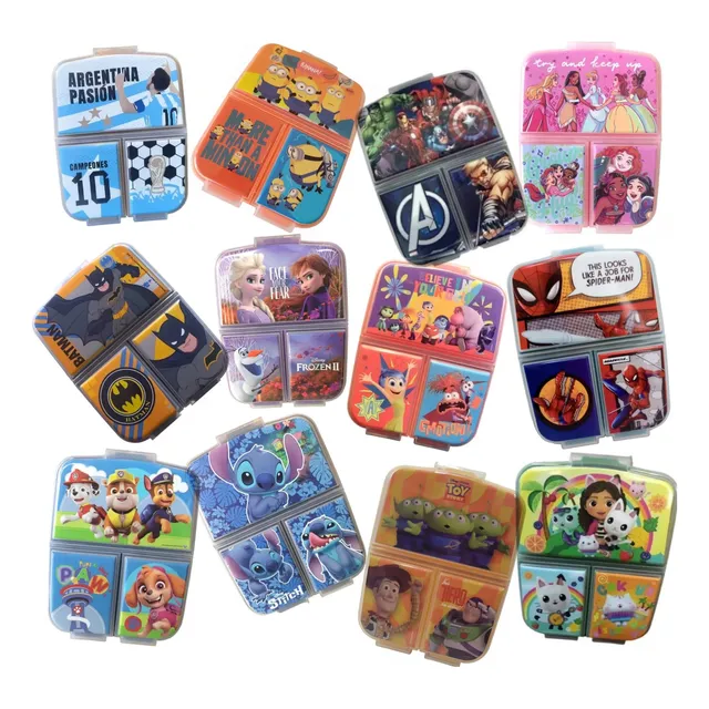 Caja Lunchera Hermetico Divisiones Disney Dc Marvel Pixar