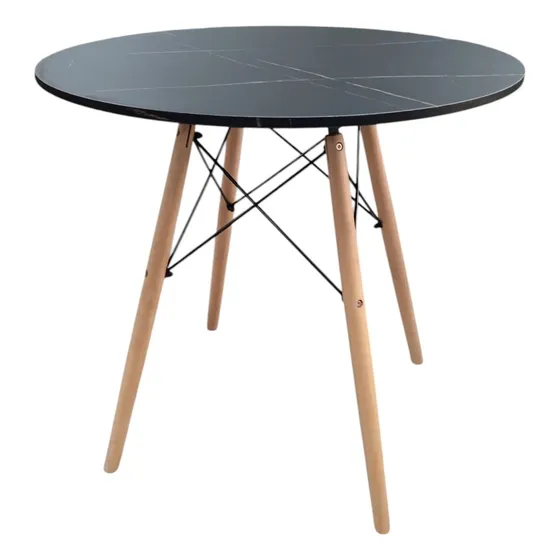 Mesa Ofilook Md-020 Redonda 80cm Efecto Marmol Interiores