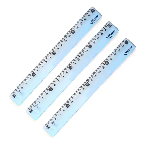 Regla Escolar Maped Eco Acrilica De 20 Cm Pack X 3 Unidades Color Traslucida