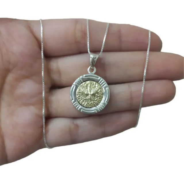 Cadena Dije Plata 925 Oro Espíritu Santo Comunión Bautismo 