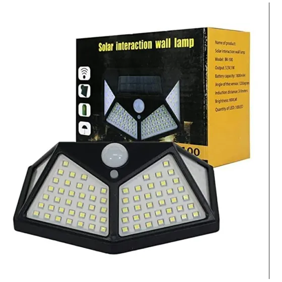 Reflector Led Solar Con Sensor De Movimiento Exterior Panel