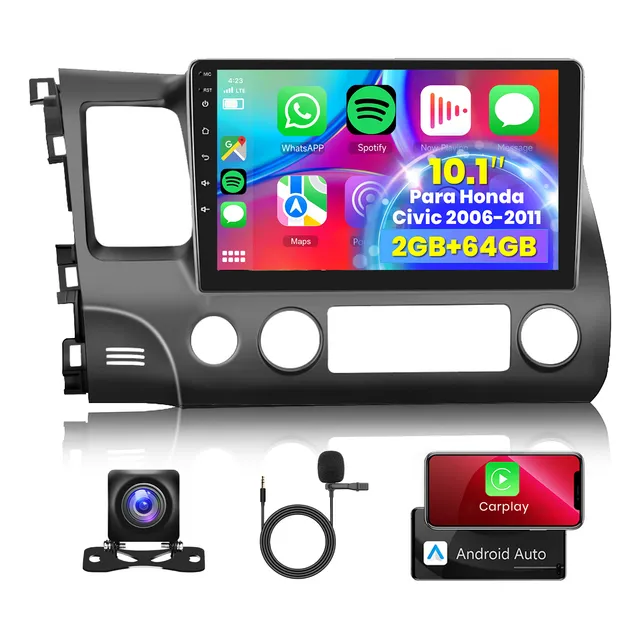 Radio Android 11 De 10.1in Carplay Para Honda Civic 2006-11