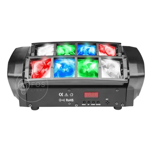 Moving Mini Spider Beam 8 Leds Osram 5w Rgbw Aranha St-805