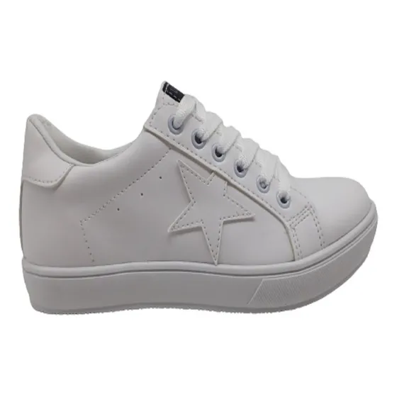 Zapatillas Mujer Modelo Jord Estrella Cuero Combinado Brandy