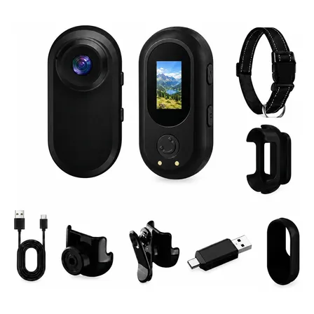 Mini Câmera De Ação 1080p Full Hd Portátil Para Esportes Preto