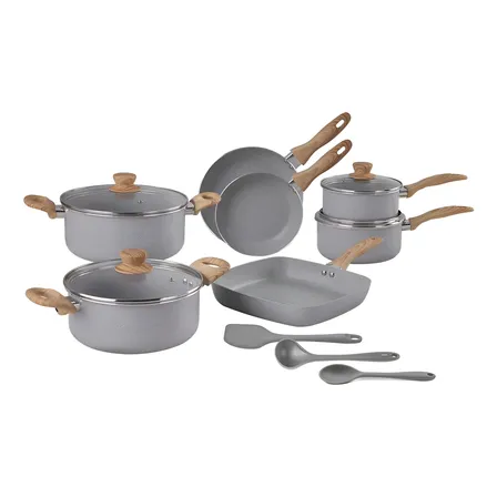 Jogo De Panelas Easy Gris Indução + Utensílios 10 Pçs Brinox Cinza