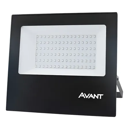 Refletor Slim Led 100w Ip66 Branco Frio 6500k Avant Carcaça Preto Luz Branco-frio 127/220v