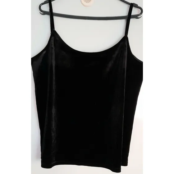 Top Dama T.l.nuevo. Terciopelo Negro.moda Actual. 