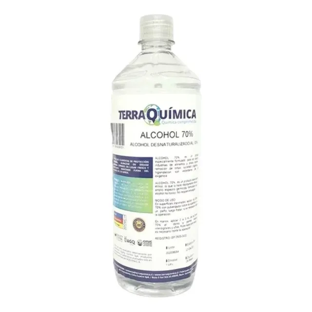 Alcohol Líquido Desnaturalizado Ultra 70% 1 Lts Terraclin