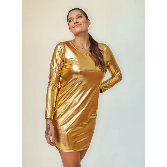 Vestido Engomado Midi Espalda Descubierta Talles Grandes