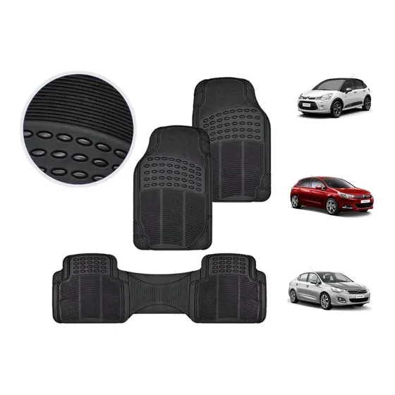Juego Cubre Alfombra Auto Goma P/ Citroen C3 C4 C4 Lounge