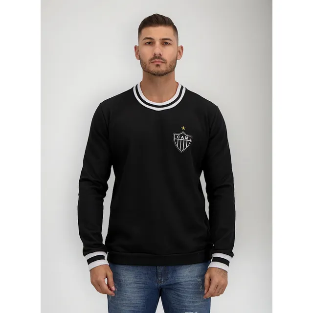 Moletom Atlético Mineiro Vintage Retrô Preto