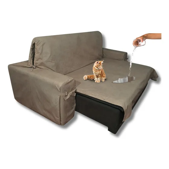 Capa Para Sofá Retrátil Reclinável Protetor À Prova D´Água De Sofa Mistero Cor Marrom-claro