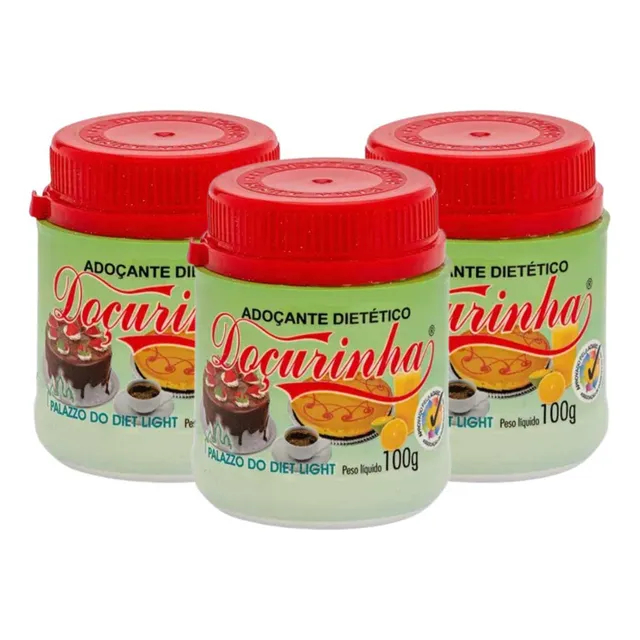 Kit 3 Doçurinha Adoçante Dietético Pote 100gr