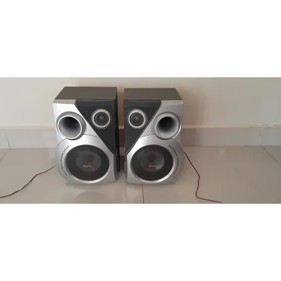 Caixas De Som Philips Fwm352bk Funcionando Detalhes Madeira
