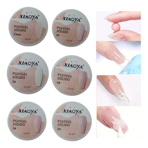 Xiaoya Polygel Solido Para Diseño De Uñas Acrigel 15ml 6pzas
