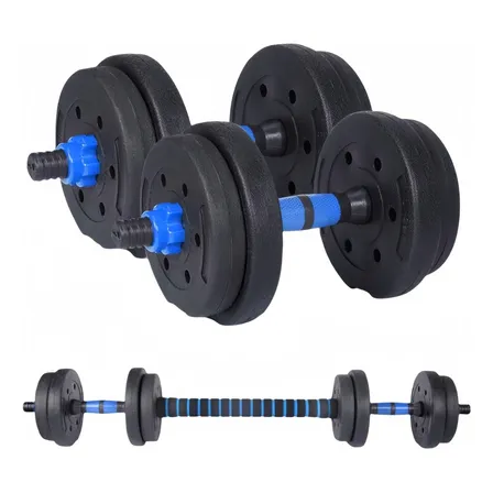 Set Mancuernas Y Barra Unibles 15kg Fitness Pesas Ajustables