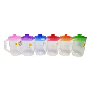 10 Jarras De Plástico De 1 Litro Para Aguas Frescas Jugos 10 Jarras De Plástico De 1 Litro Para Aguas Frescas Jugos