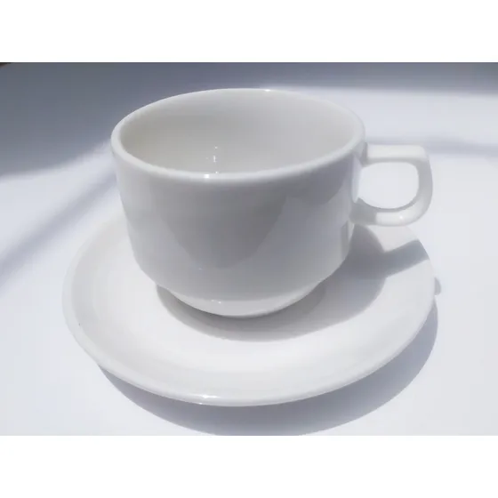 Juego De Tazas Y Platos P/ Café Con Leche Grande/ 16 Piezas 