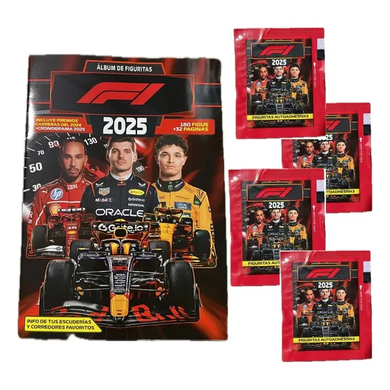 Figuritas F1 2025 Oficial Pack X 40 Sobres + Álbum