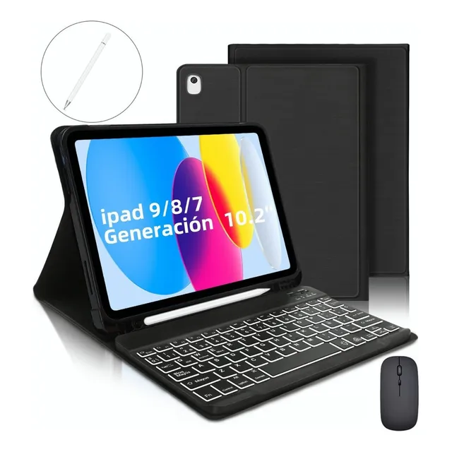 Funda Teclado Mouse +lápiz Para iPad  iPad 9ª/8ª/7ª Gen 10.2