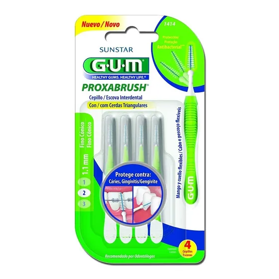 Cepillo interdental GUM Proxabrush 1414 fino cónico 4 u