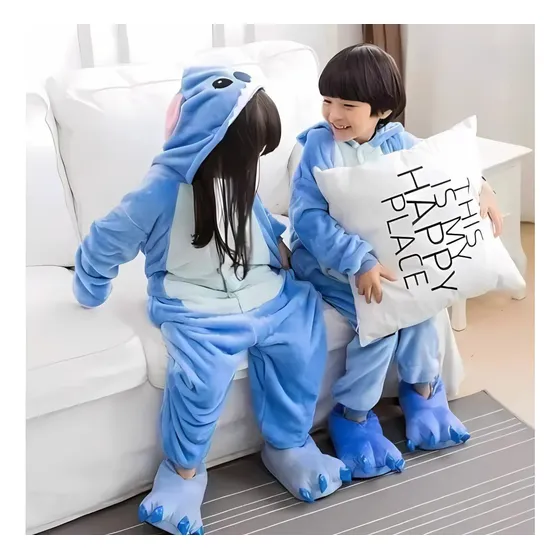 Pijama Mameluco Lilo Stitch Azul Cosplay Disfraz Unisex