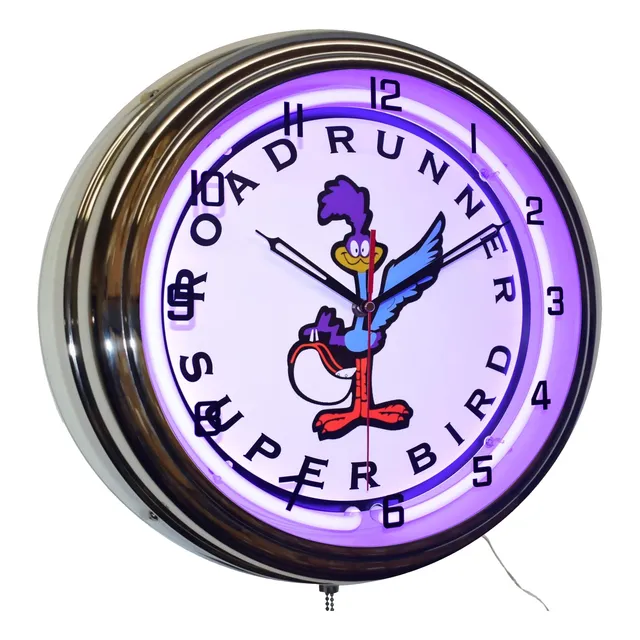 Reloj Garaje Neon 16  Morado