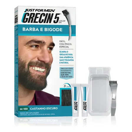 Tonalizante Grecin 5 Gel Barba E Bigode 28g Castanho Escuro Castanho Escuro