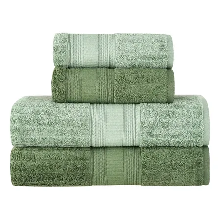 Jogo De Toalhas Buddemeyer Atena Fio Penteado Banho Verde/verde Claro 4 Peças