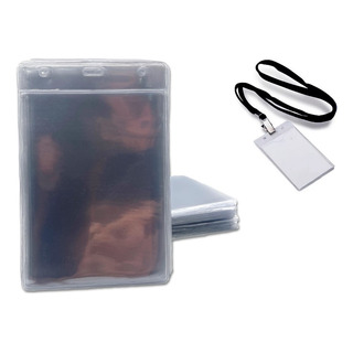 Porta Crachá Pvc Plástico 11x7cm Transparente 100 Unidades Porta Crachá Pvc Plástico 11x7cm Transparente 100 Unidades