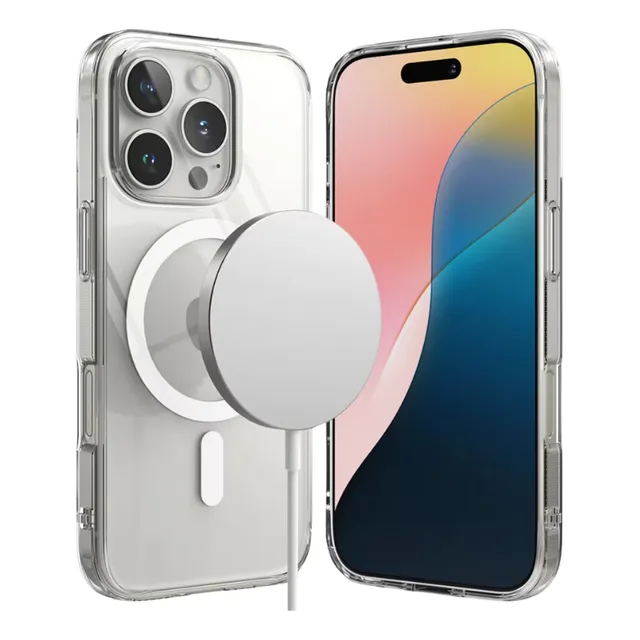 Combo Cargador Magnético + Estuche Transparente Magnético 