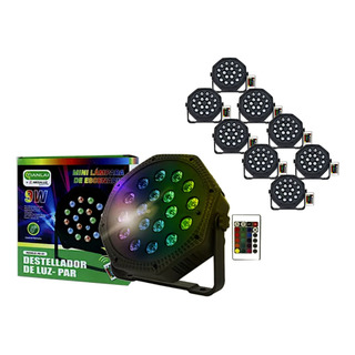 Cañon De Luces Led Rgb Destellador Multicolor Control 8 Pzas Cañon De Luces Led Rgb Destellador Multicolor Control 8 Pzas