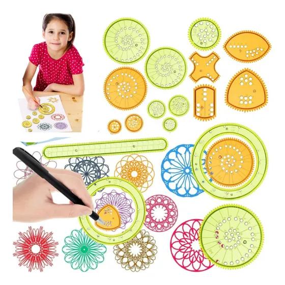 Set Juego Espirógrafo Dibujo Engranaje Entrelazado Espiral