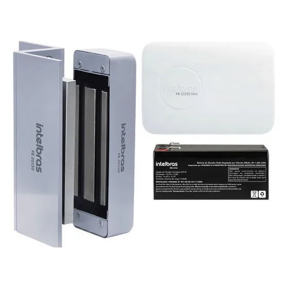 Kit Eletroimã Fe 20150+ Fonte Ininterrupta Com Bateria 1,2ah