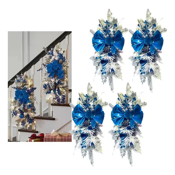 Kit De 4 Guirnaldas Navideñas Gigantes Para Decoración Con L