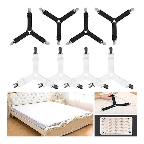 Sujetadores Ajustables Y Elásticos De Sábana De Cama, 8 Pzs.