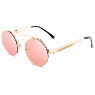 Lentes De Sol Redondos Retro Vintage Rosa, Funda Gratis! Lentes De Sol Redondos Retro Vintage Rosa, Funda Gratis!