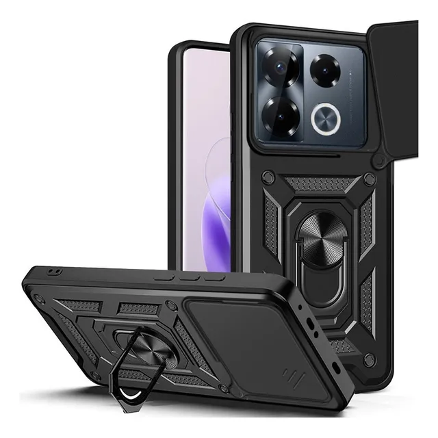 For Infinix Note 40 Pro 4g Slide Lens Cover Stand Case