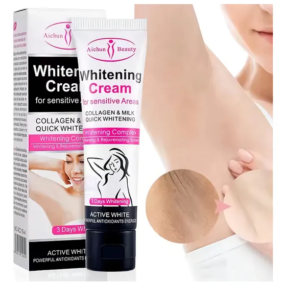 Crema blanqueadora para axilas, ingle, partes íntimas, 50 g, fragancia sin paquete, tipo bote