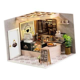 Kit De Casa De Muñecas Diy Kit De Construcción Cafetería Kit De Casa De Muñecas Diy Kit De Construcción Cafetería