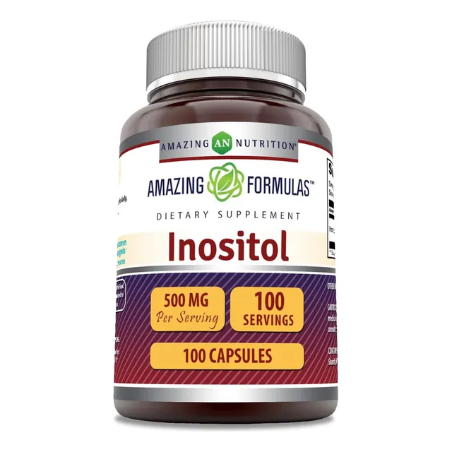 Inositol 500mg (100 Cápsulas) Amazing Formulas Hecho En Usa Sabor Sin Sabor