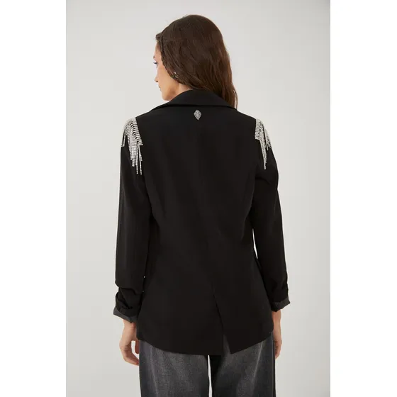Blazer Con Vivo De Strass Rimmel
