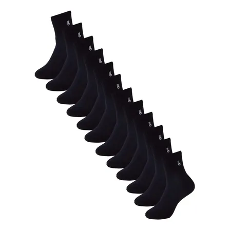 Kit De Meias Masc/femi 03145-917 Com 6 Pares Cano Longo Lupo Preto Liso 41 A 44