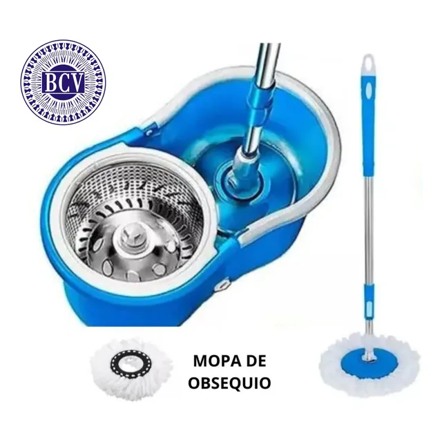 Tobo Coleto Mopa Escurridor 360 Con Desagüe Y Rueditas 