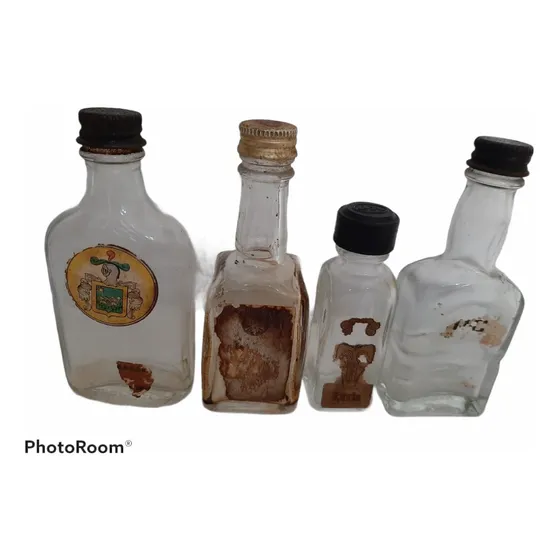 Lote Colección De Botella Pequeñas Vacías Antiguas